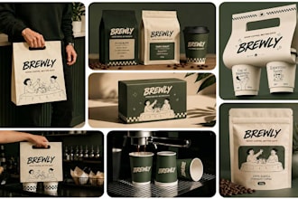design food logo cafe and restaurant branding kit
