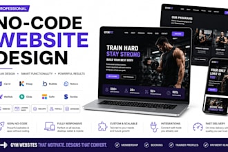 design carrd kleap bubble noloco weweb glide softr site simbla gym website