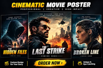 make your photo into realistic hollywood movie poster in 24h