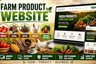 build tomato cocoa coffee poultry organic vegetable farm agricultural website