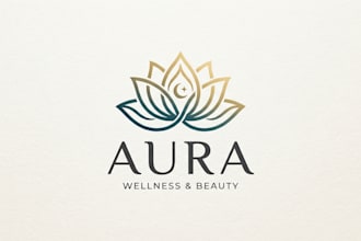 design an elegant lotus logo for your brand