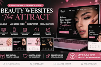 build nail salon lash brow studio makeup artist mobile beautician tilda website