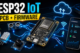 design esp32 iot pcb, esp32 sensor, wireless device and develop custom firmware