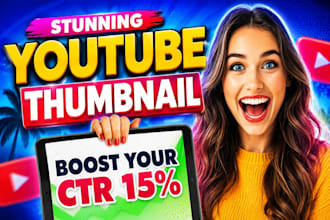 design eye catching clickbait youtube thumbnails within 2 hours