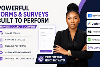 build heyflow, jotform, typeform, surveys, quizzes and fillable PDF forms