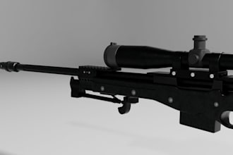 unreal sniper model,game prop assets,fps weapon,8k pbr, uv unwrap,sculpt3d print