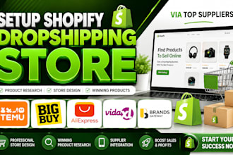 setup shopify dropshipping store via temu bigbuy aliexpress vidaxl brandsgateway