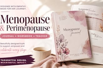 design menopause and perimenopause journal, workbook, or tracker