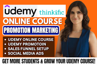 do udemy course promotion, online course marketing sales student enrollment