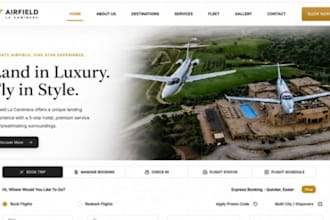 design a luxury private jet charter aircraft aviation website