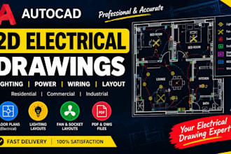 design professional 2d electrical drawings in autocad
