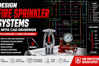 design fire sprinkler systems and nfpa cad drawings for georgia