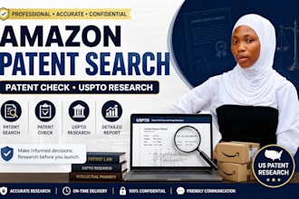 do amazon patent search, patent check and uspto research for your product
