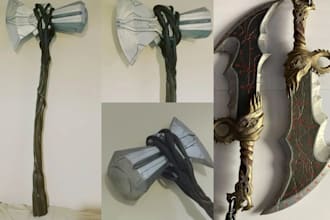 create custom 3d cosplay props 3d printed cosplay weapons sword axes helmet mask
