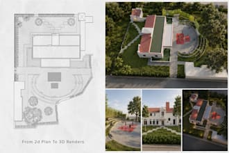 create 3d landscape design, backyard, swimming pool, garden design