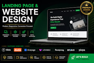 tilda duda nicepage lovable readymag siter lo pixpa  landing page website design