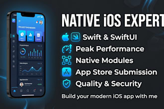 develop native swift ios app, features, UI, and bug fixes
