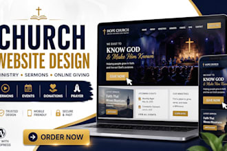 design church ministry website with donations and sermons
