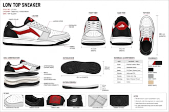 design pro shoe tech pack, sneaker, sole construction for your footwear brand