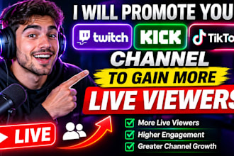 promote your twitch channel, kick and tiktok