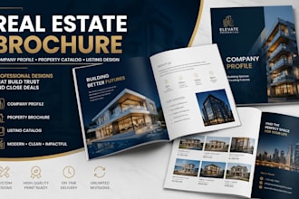 design a real estate company profile, property brochure and listing catalog