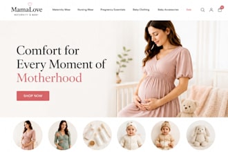 design maternity wear shopify store  pregnancy product  baby clothing website