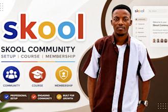 setup skool community, skool course and skool membership