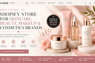design shopify skincare, beauty, makeup and cosmetics store