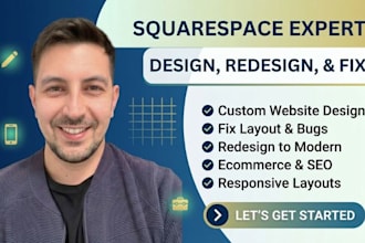 fix squarespace website bugs, design, or redesign squarespace website
