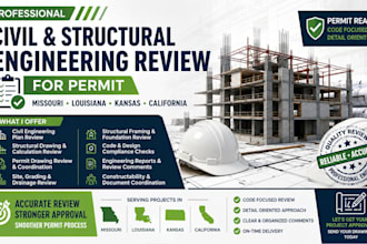 civil, structural engineering review for permit in missouri louisiana kansas ca
