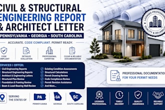 pennsylvania and georgia sc civil structural engineering report architect letter