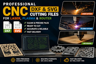 create professional cnc dxf and svg cutting files for laser, plasma and router