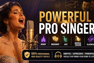 be your powerful prosinger for disney broadway, jazz, musical theatre, classical