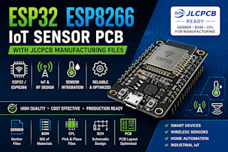 design esp32, esp8266 and arduino based iot sensor pcbs, jlcpcb