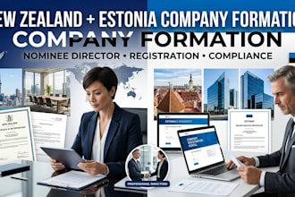do new zealand and estonia company creation and provide a nominee director