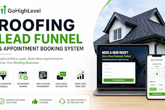 build gohightlevel roofing lead funnel and appointment booking system