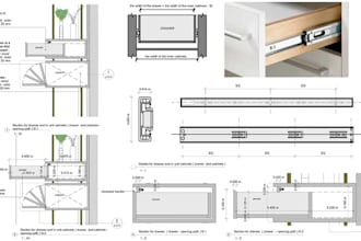 draft furniture woodworking plan, cabinetry technical drawing, casework millwork
