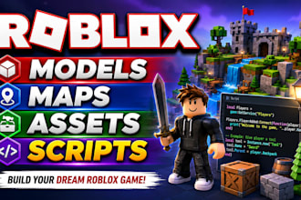 build roblox models maps assets and script roblox game