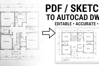 convert PDF, sketch or image to editable autocad dwg