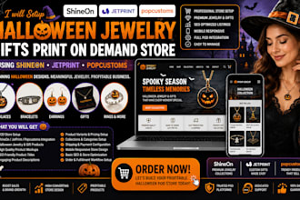 setup halloween jewelry gifts print on demand store shineon jetprint popcustoms