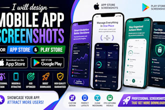 mobile app screenshots for app store and play store
