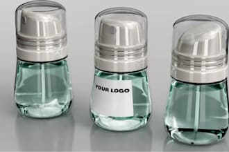 create a photorealistic 3d bottle mockup for your skincare product