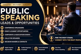 generate targeted public speaking leads and speaking opportunities