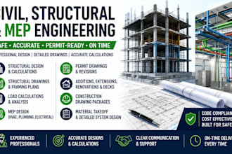 be your civil and structural engineer for structural design and calculations mep