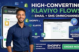 set up high converting klaviyo omnichannel email and SMS flows for shopify