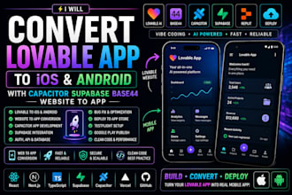 convert lovable app to ios android with capacitor supabase base44 website to app