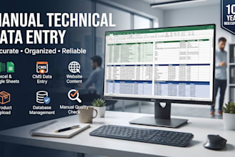 do accurate manual technical data entry for websites and cms