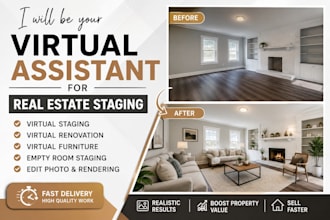 be your virtual assistant for real estate staging