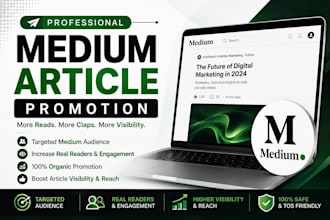 do organic medium promotion, massive promotion for your medium article