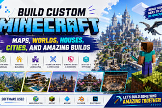 build custom minecraft maps, worlds, houses, cities, and amazing builds